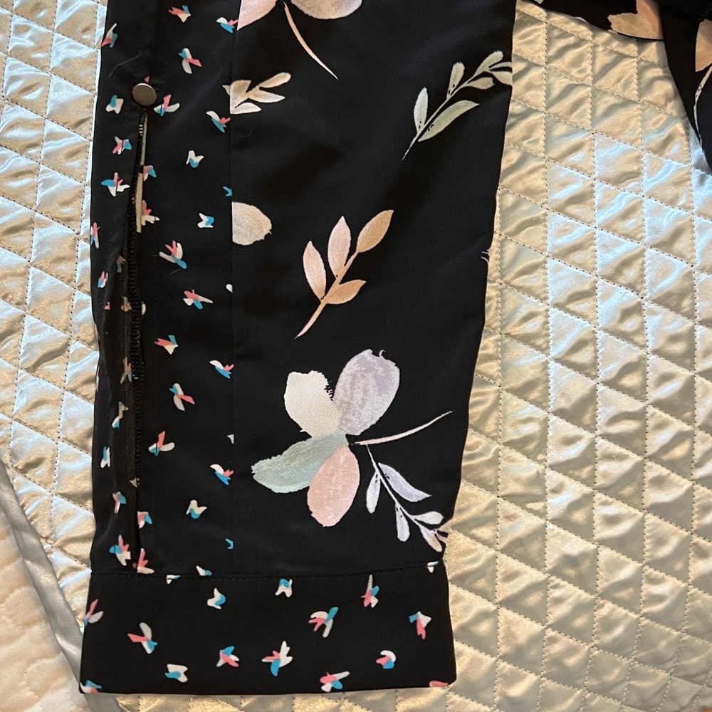 The Limited Black Floral Tie-Front Blouse with Pastel Blooms - Picture 7 of 8